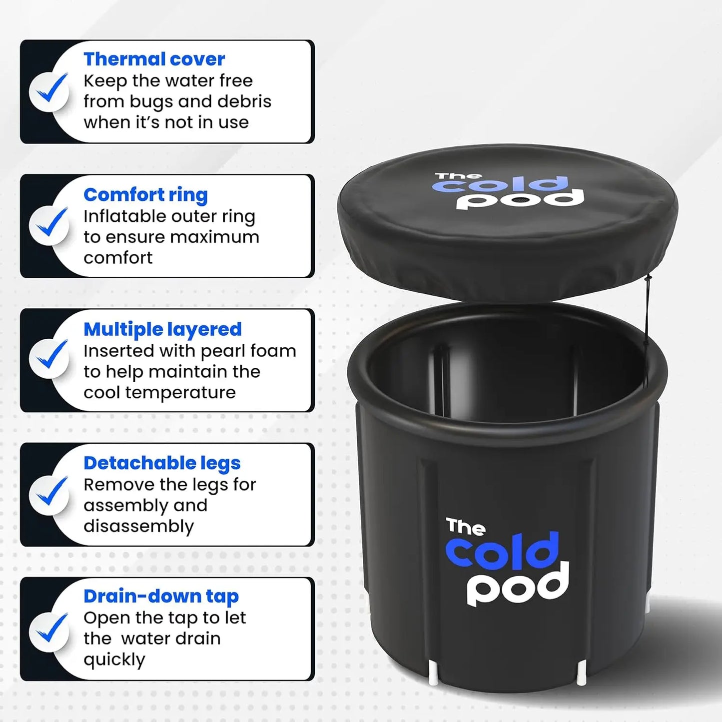 The Cold Pod Ice Bath Tub  XL: Cold Plunge Tub, 116 Gallons & portable