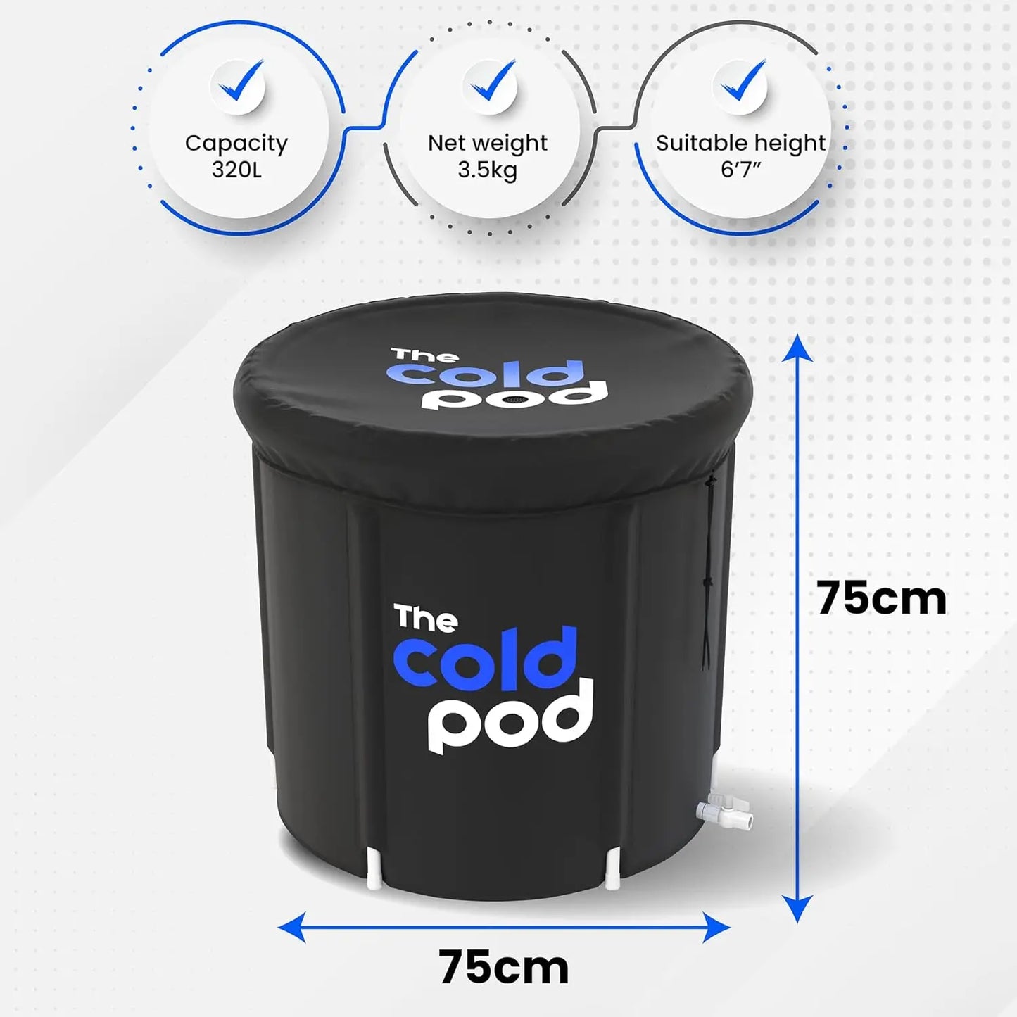 The Cold Pod Ice Bath Tub  XL: Cold Plunge Tub, 116 Gallons & portable